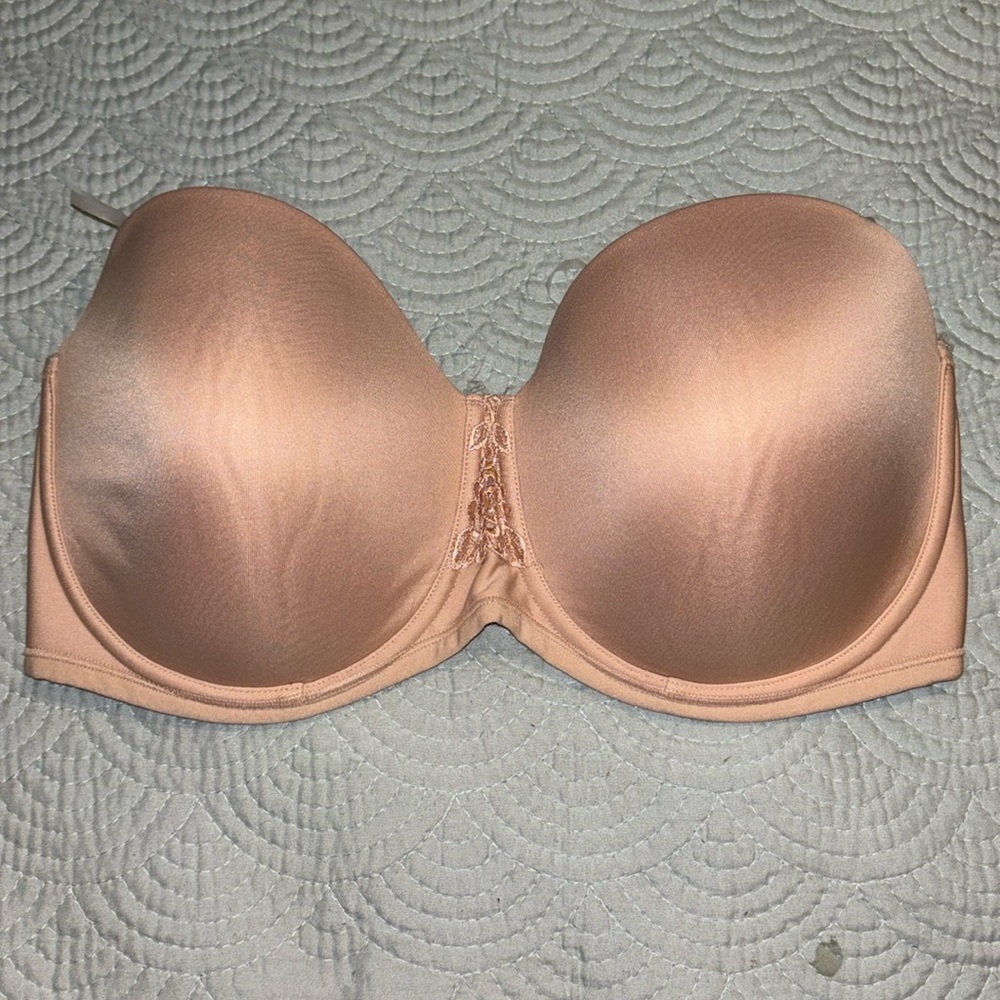 Vanity Fair Beauty Back Strapless Underwire Bra Full Figure Beige